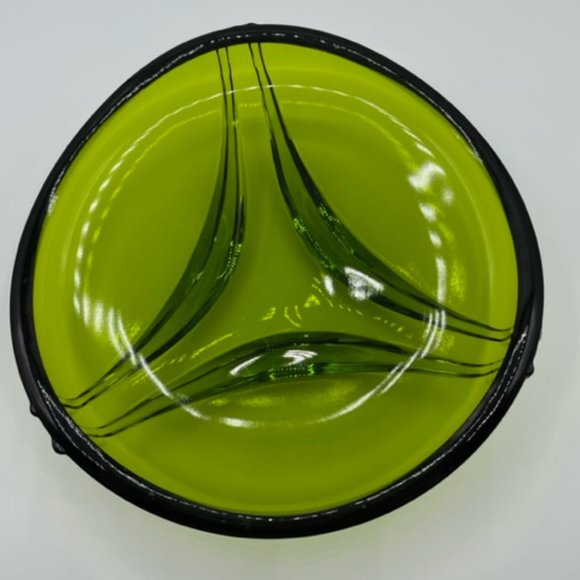Viking Glass #6826 Epic Drape Ashtray/Bowl Avocado - Picture 8 of 8